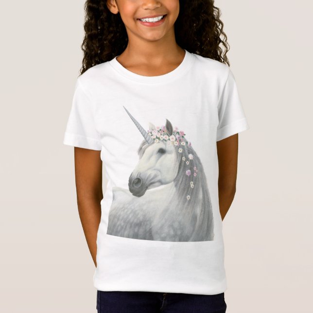 Spirit Unicorn with Flowers in Mane T-Shirt (Front)