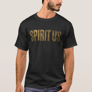 Spirit Us Antique Bronze 3D Metallic Cracked T-Shirt