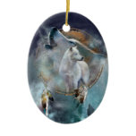 Spirit Wolf Art Ornament