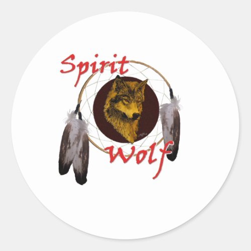 Spirit Wolf Classic Round Sticker