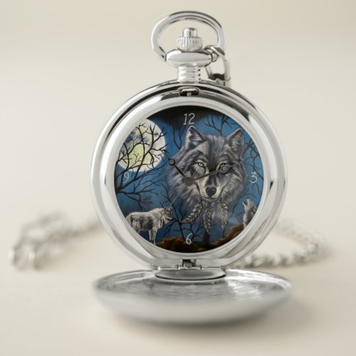 Spirit Wolf Pocket Watch