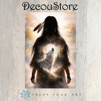 Spirit Wolf Within Decoupage Tissue Paper