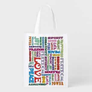 Spirit Words affirmations Reusable Grocery Bag
