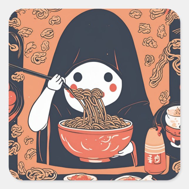 Spirited Away: No Face Square Sticker (Front)
