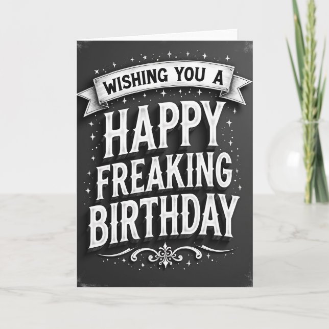 Spirited Chalk Birthday Card (Front)