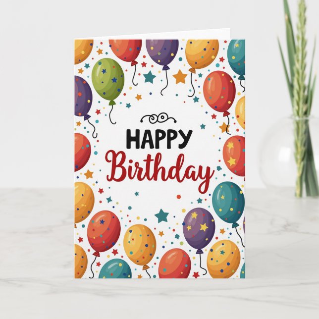 Spirited Confetti Birthday Card (Front)