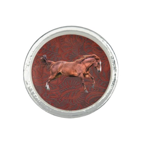 Spirited Dun Horse on Leather_effect Riding Ring