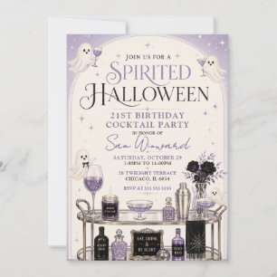 Spirited Halloween 21st Birthday Party Invitation