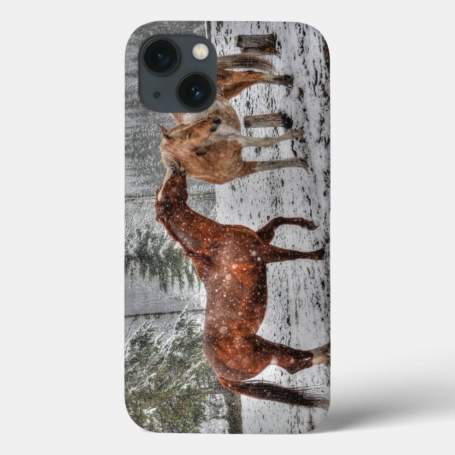 Spirited Horses in the Snow series Case-Mate iPhone Case (Back)