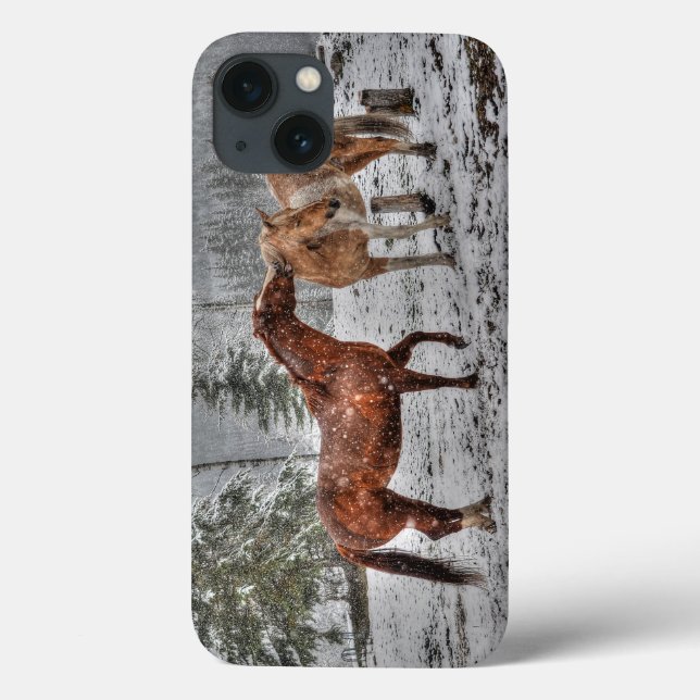 Spirited Horses in the Snow series Case-Mate iPhone Case (Back)