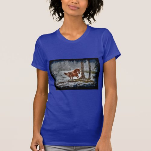Spirited Horses in the Snow series T_Shirt