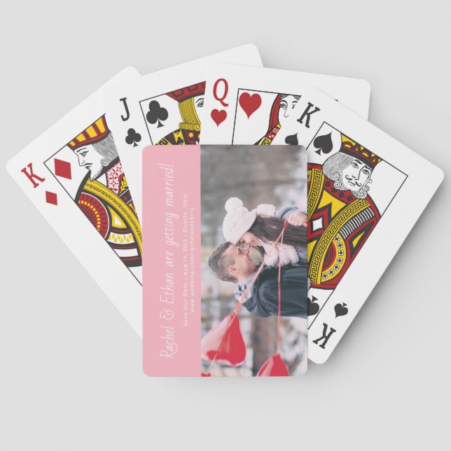 Spirited Names Fun Unique Engagement Announcement Poker Cards (Back)