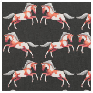 Spirited Paint Pinto Horses Fabric
