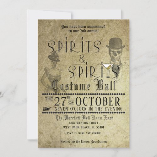 Spirits Adult Halloween Party Invitation