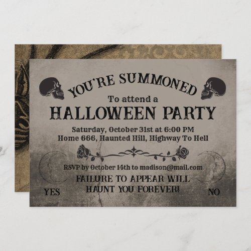 Spirits Board Halloween Party  Invitation