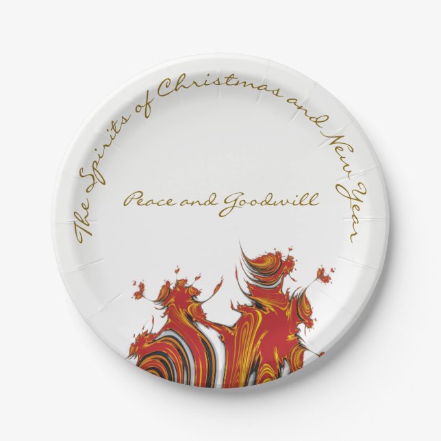 SPIRITS OF CHRISTMAS AND NEW YEAR PAPER PLATES (Front)