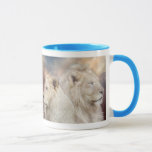 Spirits Of Light - White Lion Art Mug