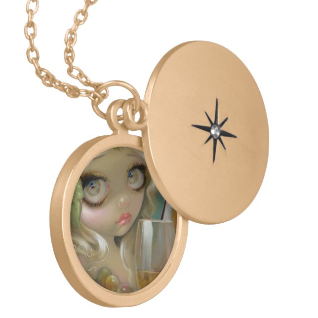 "Spirits of the Vine: Chardonnay" Locket Necklace (Front Left)