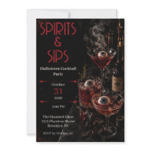 Spirits & Sips Halloween Cocktail Party Invitation