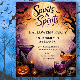 Spirits & Spirits Halloween Cocktail Party Invitation