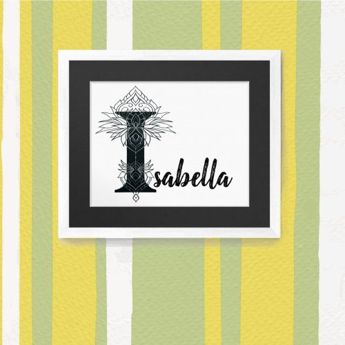 Spiritua customize child Name I initial Isabella  Framed Art