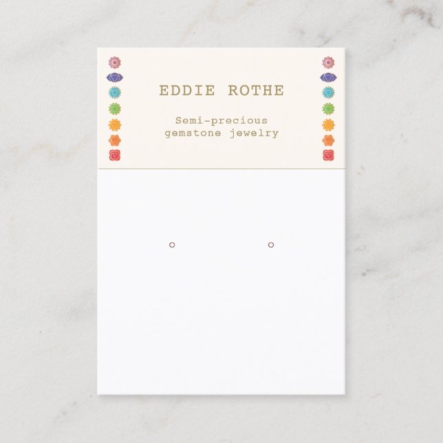 Spiritual 7 Chakra  Earring Jewelry  Display Business Card (Front)
