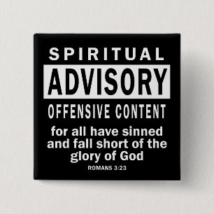 Spiritual Advisory Romans 3:23 Christian Quotes Button