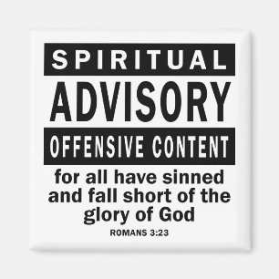 Spiritual Advisory Romans 3:23 Christian Quotes Magnet