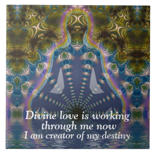 Spiritual Affirmations Visionary Art Ceramic Tile