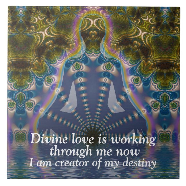 Spiritual Affirmations Visionary Art Ceramic Tile (Front)