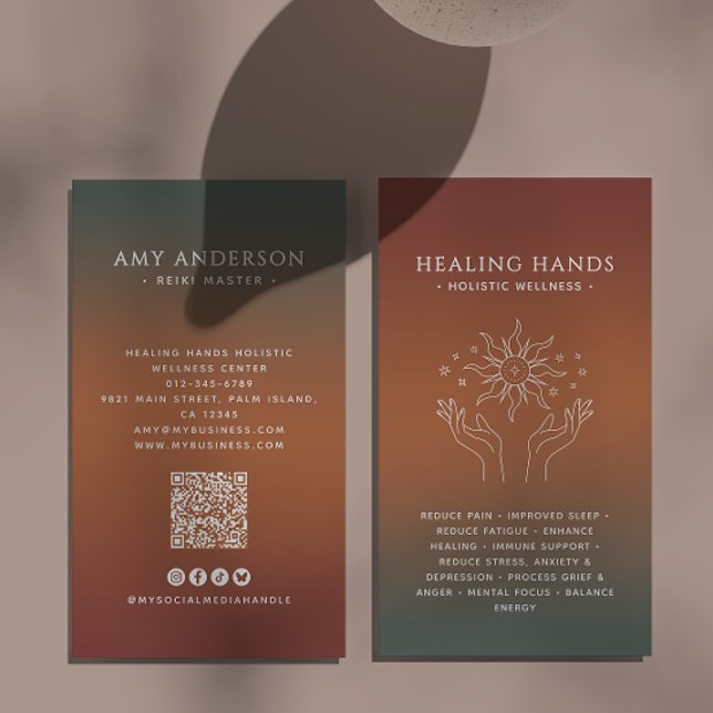 Spiritual/Alternative Wellness Healing Celestial Business Card (Creator Uploaded)