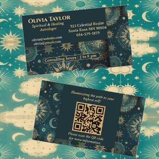 Spiritual and Healing Astrologer Celestial Occult Business Card