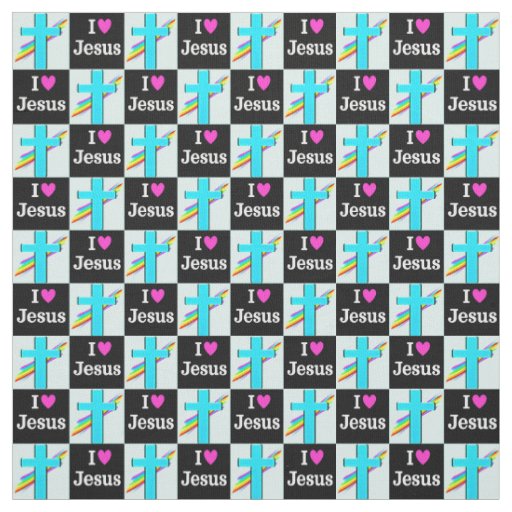 Spiritual and inspiring I love Jesus Fabric