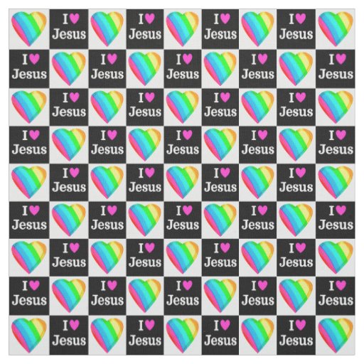 SPIRITUAL AND RELIGIOUS I LOVE JESUS FABRIC