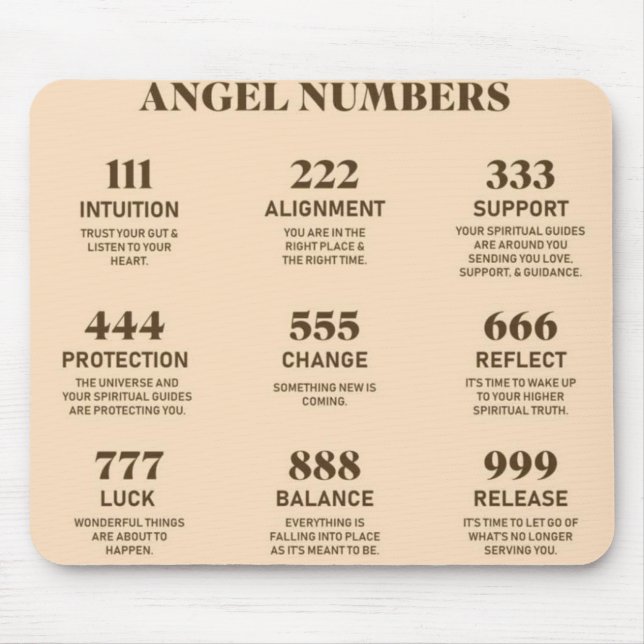 Spiritual Angel Numbers Mouse Pad (Front)