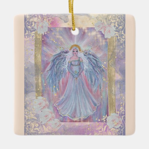 Spiritual angel or light heavenly by Renee Lavoie Ceramic Ornament