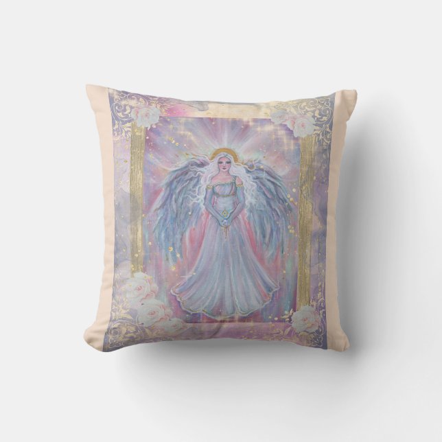 Spiritual angel or light heavenly by Renee Lavoie Throw Pillow (Front)
