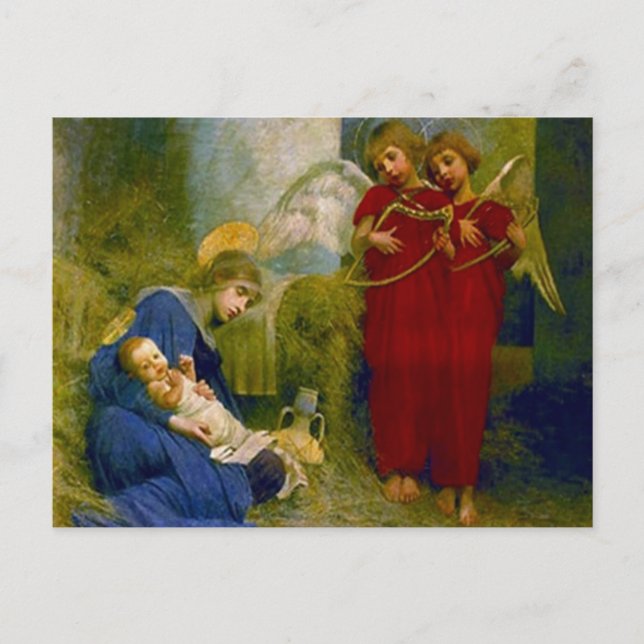 Spiritual Angels Christmas Postcard (Front)