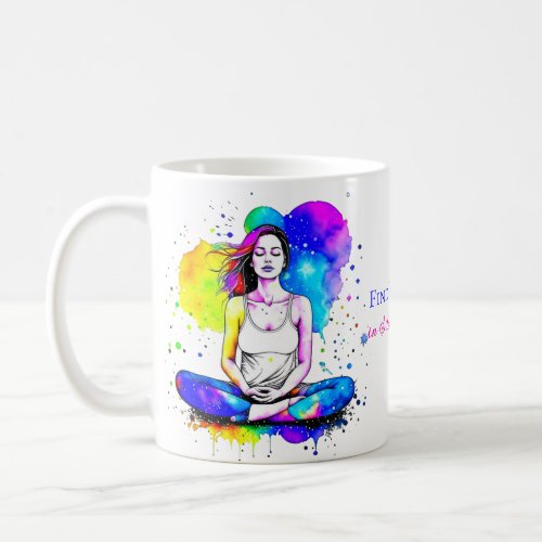 Spiritual Art Lady Meditating Personalized  Coffee Mug