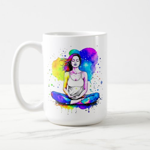 Spiritual Art Lady Meditating Personalized  Coffee Mug