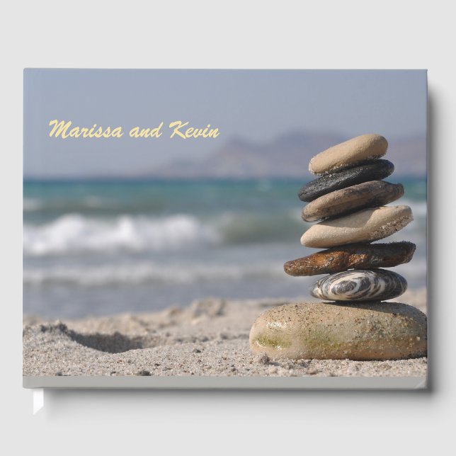 Spiritual Balanced Stones Stack Guest Book (Front)