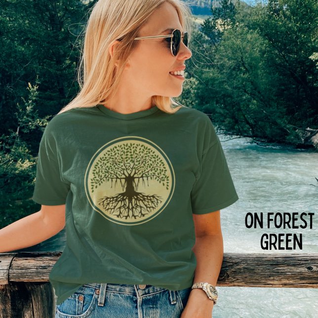 Spiritual Banyan Tree of Life Nature Logo green T-Shirt (Creator Uploaded)