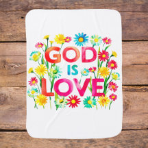 Spiritual Bible Quote God is Love Colorful flower