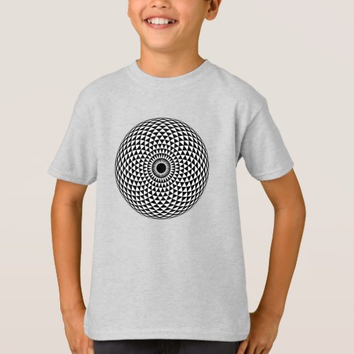 Spiritual Black White Mandala Geometric Art T_Shirt