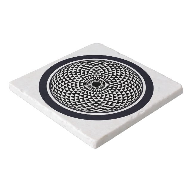 Spiritual Black White Mandala Geometric Art Trivet (Corner)