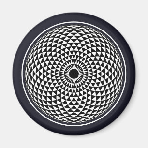 Spiritual Black White Mandala Geometric Graphic Ma Magnet
