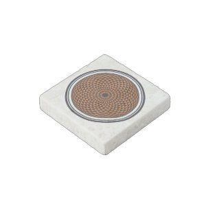 Spiritual Black White Mandala Geometric Oriental Stone Magnet