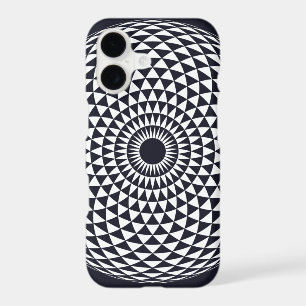 Spiritual Black White Mandala Geometric Vector Art iPhone 17 Case