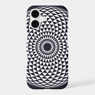 Spiritual Black White Mandala Geometric Vector Art iPhone 17 Case