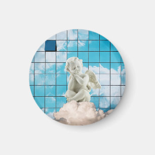 Spiritual Blue Angel Reflection Concept Modern Magnet